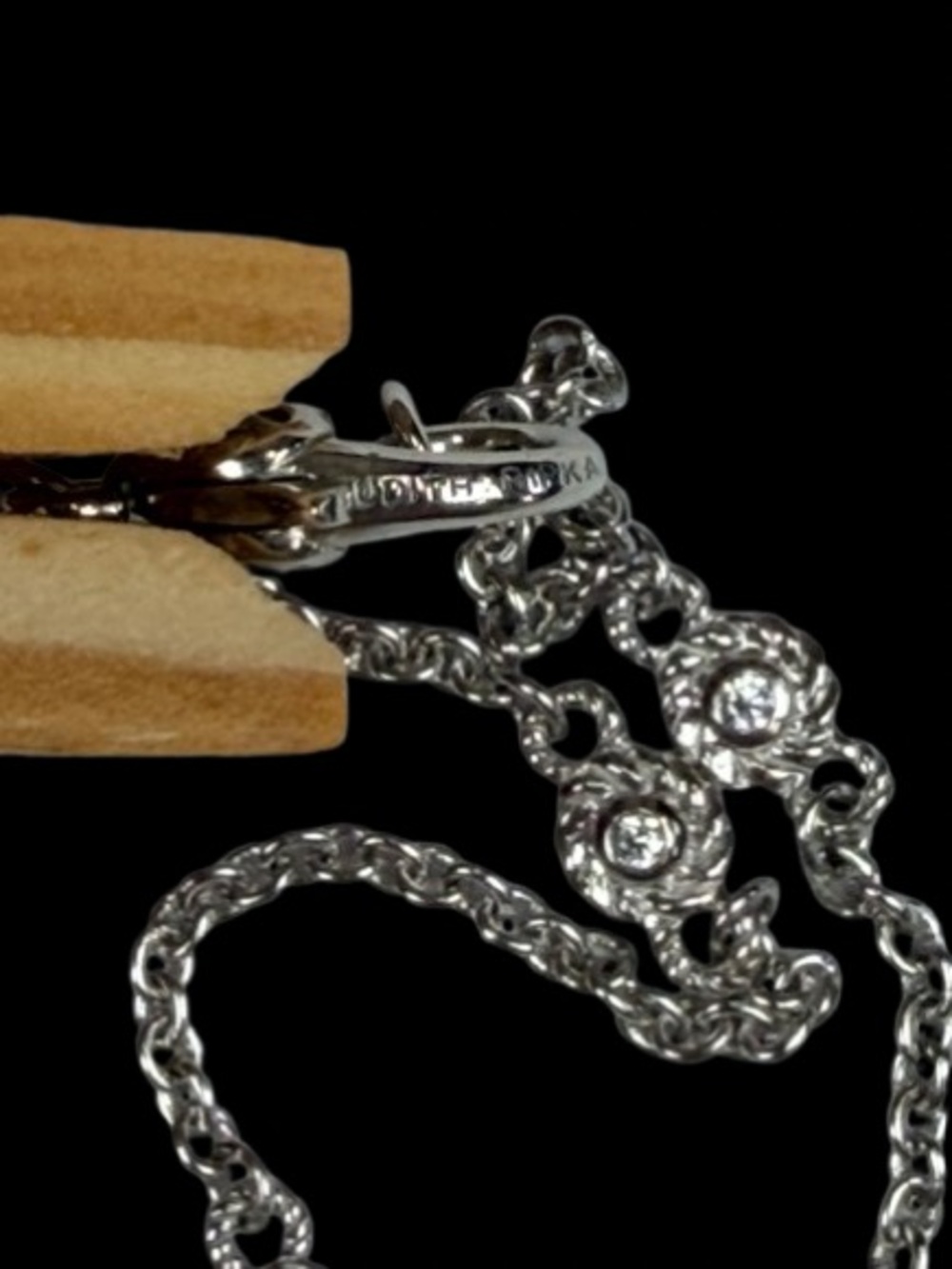 Vintage Judith Ripka 925 Diamonique By The Yard Station Necklace 36” Layering - Picture 7 of 8
